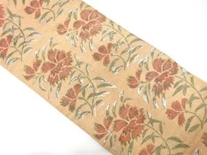 アンティーク　羅　撫子模様名古屋帯（着用可）